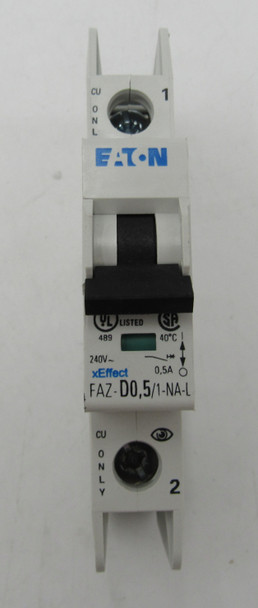 Eaton FAZ-D0.5/1-NA-L Miniature Circuit Breakers (MCBs) FAZ 1P 0.5A 240V 50/60Hz 1Ph