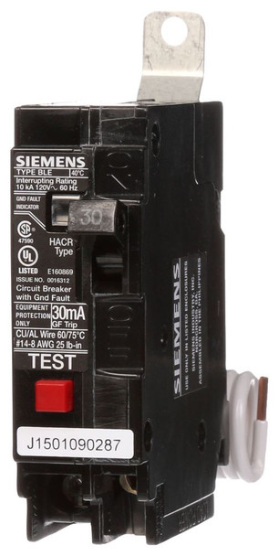 Siemens BE130 Miniature Circuit Breakers (MCBs) 1P 30A 120V