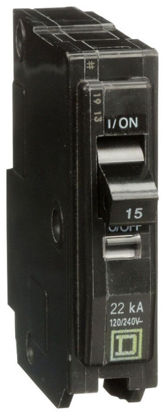 Square D QO115VH Miniature Circuit Breakers (MCBs) QO 1P 15A 120V 50/60Hz 1Ph EA