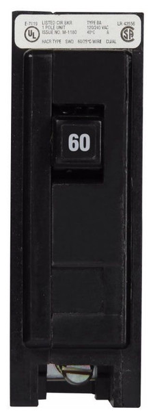 Eaton BAB1060 Miniature Circuit Breakers (MCBs) BAB 1P 60A 240V 50/60Hz 1Ph