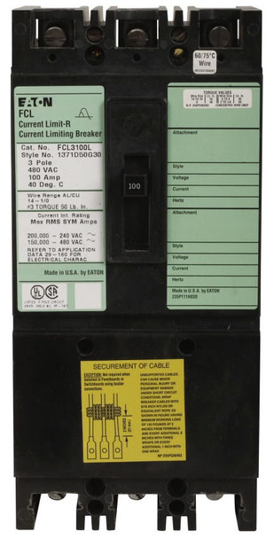 Eaton FCL3025L Molded Case Breakers (MCCBs) FCL 3P 25A 480V 50/60Hz 3Ph F Frame EA