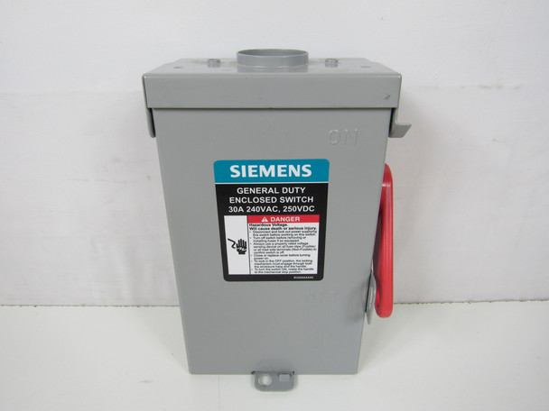 Siemens GNF321NRA Safety Switches GNF 3P 30A 240V 50/60Hz 3Ph Non Fusible 4Wire NEMA 3R
