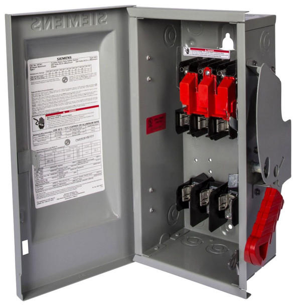 Siemens HF323N Safety Switches HF 3P 100A 240V 50/60Hz 3Ph Fusible 4Wire NEMA 1 Surface Mounting