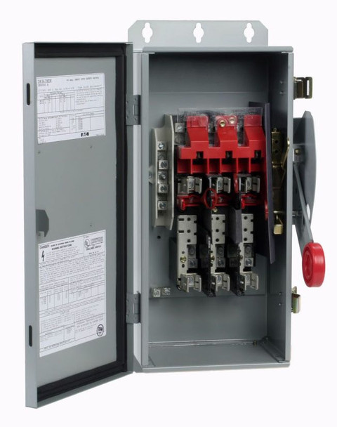 Eaton DH222NDK Heavy Duty Safety Switches DH 2P 60A 240V 50/60Hz 1Ph Fusible 3Wire EA NEMA 3R/12