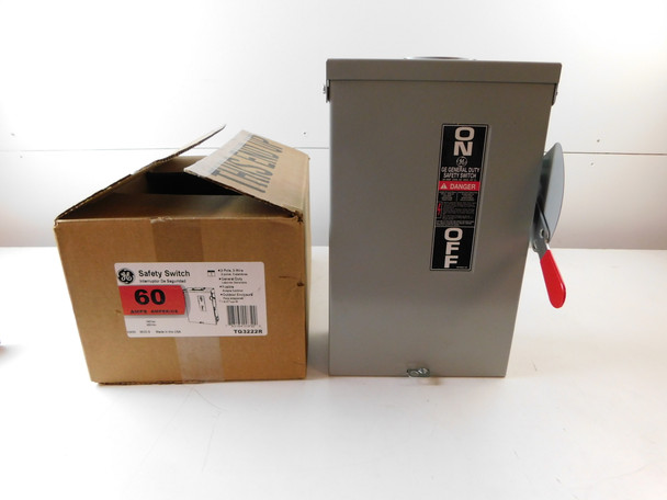 GE TG3222R Safety Switches TG 2P 60A 240V 50/60Hz 1Ph Fusible 3Wire EA NEMA 3R Outdoor