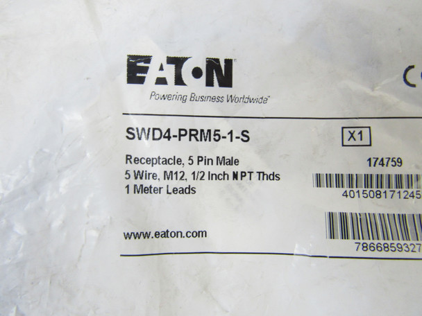 Eaton SWD4-PRM5-1-S Wire/Cable/Cord 5 PIN 5Wire Male