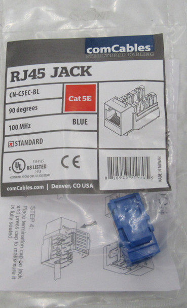 ComCables CN-C5EC-BL Misc. Cable and Wire Accessories Jack Blue