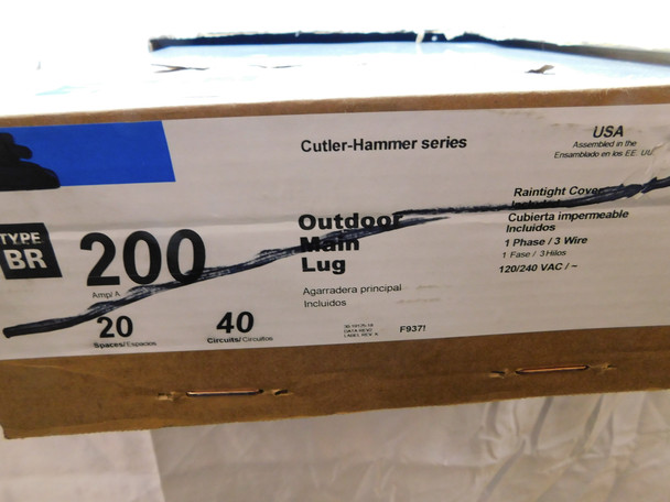 Eaton BR2040L200R Loadcenters and Panelboards BR 1P 200A 120V 50/60Hz 1Ph 3Wire 40Cir 20Sp NEMA 3R