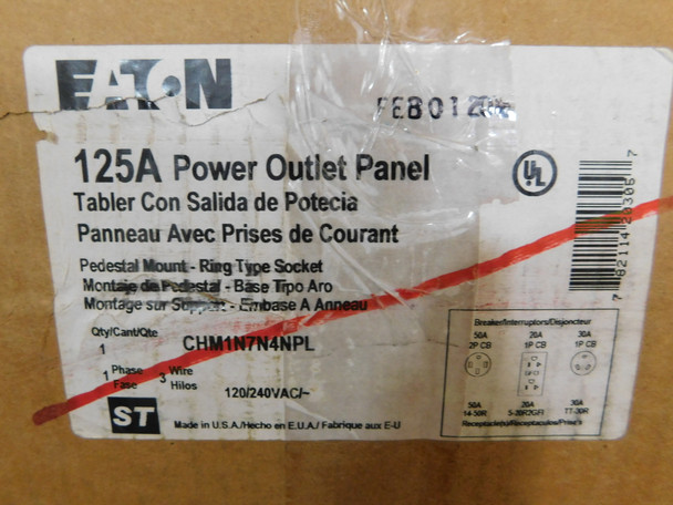 Eaton CHM1N7N4NPL Power Outlet Panels 125A 120/240VAC 1Ph 3Wire