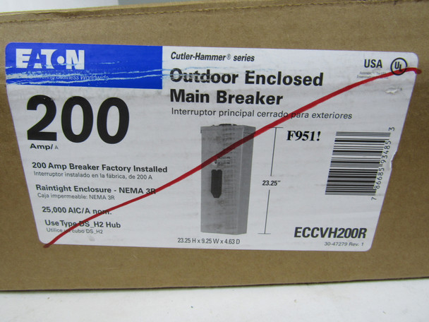 Eaton ECCVH200R Electrical Enclosures Circuit Breaker Enclosure 200A 240V 50/60Hz 1Ph EA NEMA 3R Main Breaker