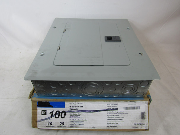 Eaton BRP10B100 Loadcenters and Panelboards BR 1P 100A 240V 50/60Hz 1Ph 3Wire 20Cir 10Sp NEMA 1 Plug On Neutral