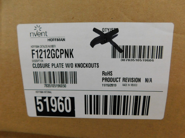 nVent F1212GCPNK Outlet Boxes/Covers/Accessories Panel EA