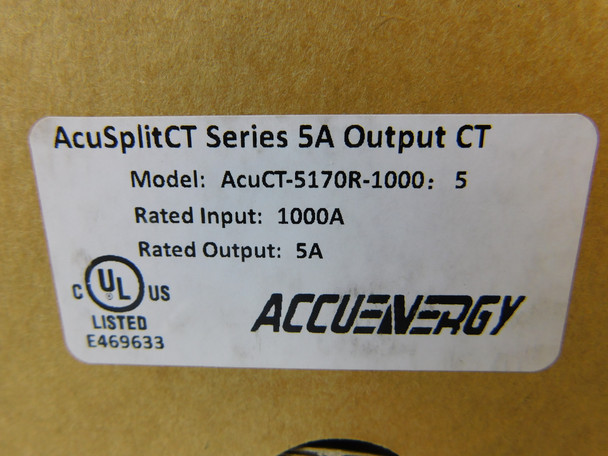 Accuenergy AcuCT-5170R-1000/5 Current Transformers Split Core 1000:5A 600V 50/60Hz