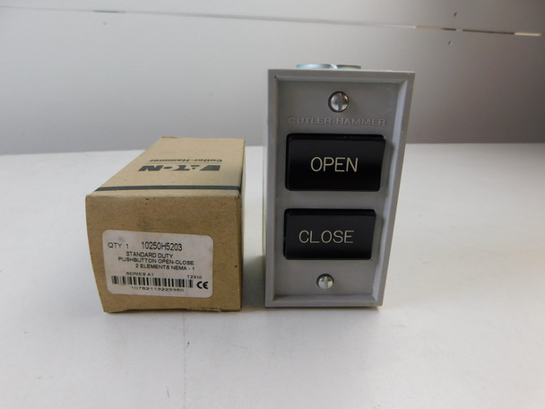 Eaton 10250H5203 Pushbuttons Station 2 Button Black EA NEMA 1 OPEN/CLOSE