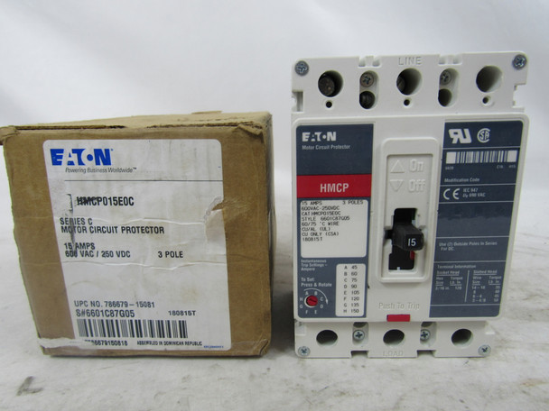 Eaton HMCP015E0C Manual Motor Protectors HMCP 3P 15A 600V 50/60Hz EA