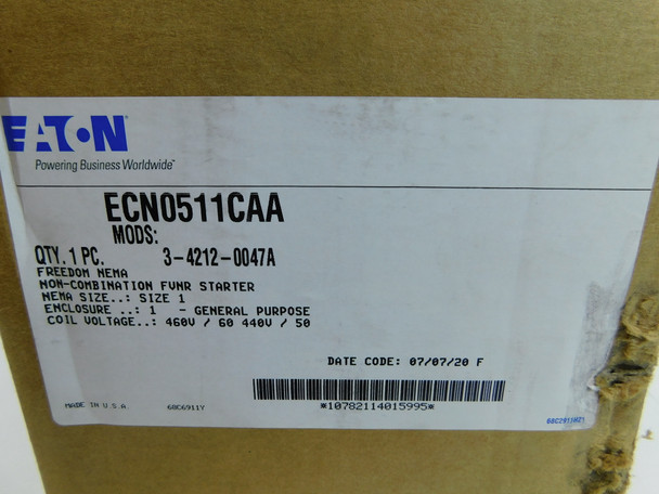 Eaton ECN0511CAA Non-Combination Starter 460V EA