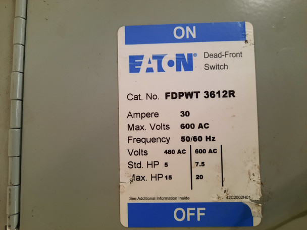 Eaton FDPWT3612R Other Sensors and Switches 30A 600V 50/60Hz