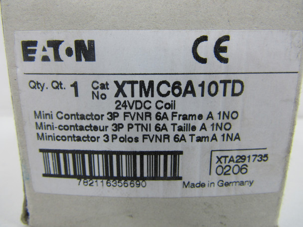Eaton XTMC6A10TD NEMA and IEC Contactors 3P 24V EA
