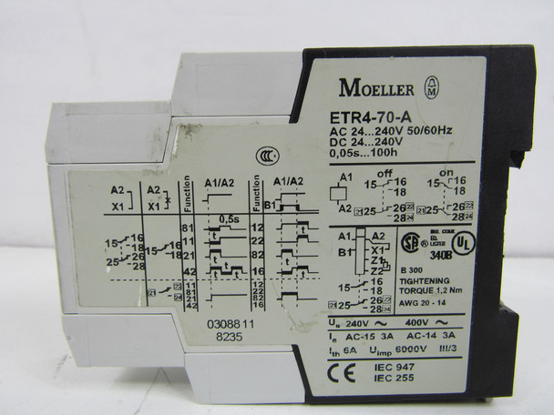 Eaton ETR4-70-A Relays 3A 240V EA