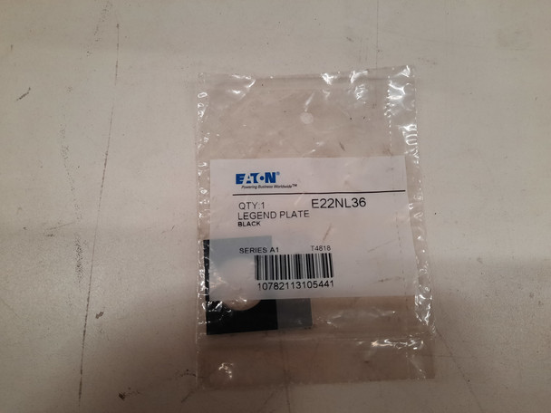 Eaton E22NL36 Contact Blocks and Other Accessories Legend Plate Black EA
