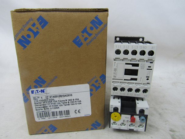 Eaton XTAE012B10AD010 Non-Reversing Starters 12A 120VDC B Frame 1NO Overload Range: 4-20A