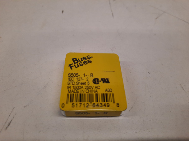Bussmann S505-1-R Fuses 1A 250V 50/60Hz