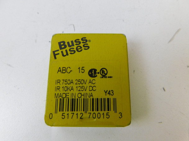 Eaton ABC-15 Fuses 15A 125V 5BOX