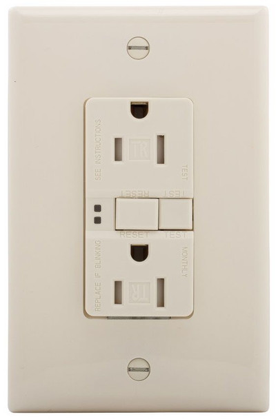 Eaton TRSGF15LA-M Outlets GFCI Duplex TR Receptacle 2P 15A 125V Light Almond 3Wire EA