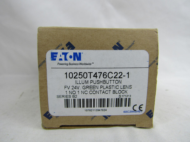 Eaton 10250T476C22-1 Pushbuttons Illuminated 24V 1NO 1NC Green