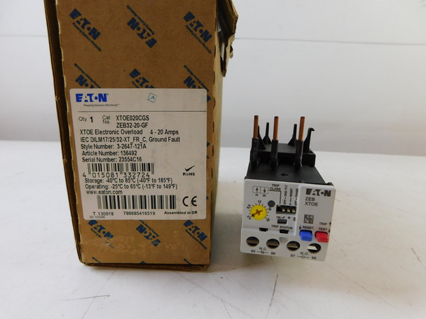 Eaton XTOE020CGS Relays Electronic 4-20A B Frame