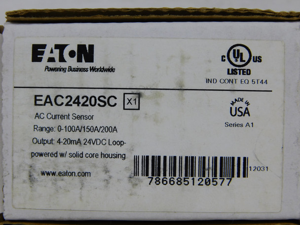 Eaton EAC2420SC Other Sensors and Switches Solid Core 200A 24VDC Accuracy: 0.25% FS