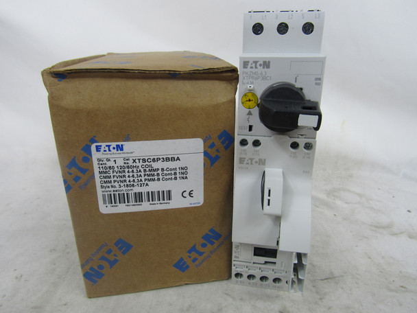 Eaton XTSC6P3BBA Manual Starters Non-Reversing 4-6.3A 120V B Frame 1NO EA 50/60Hz