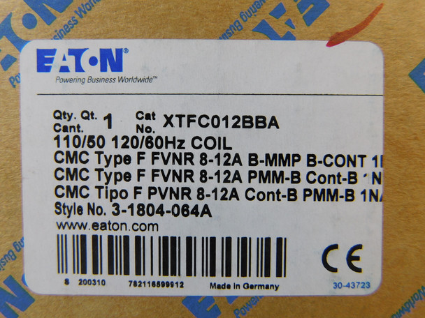 Eaton XTFC012BBA Combination Starters Non-Reversing 12A 120V B Frame 1NO EA