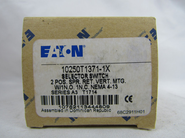 Eaton 10250T1371-1X Selector Switches 1NO 1NC 2 Position Black