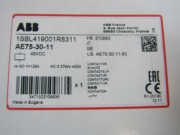 Abb AE75-30-11 Other Contactors 3P 125A 48V 50/60Hz