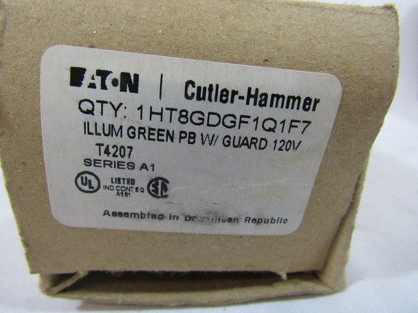 Eaton 1HT8GDGF1Q1F7 Pushbuttons Illuminated 120V 2NO 2NC Green NEMA 3/3R/4/4X/12/13 Watertight/Oiltight
