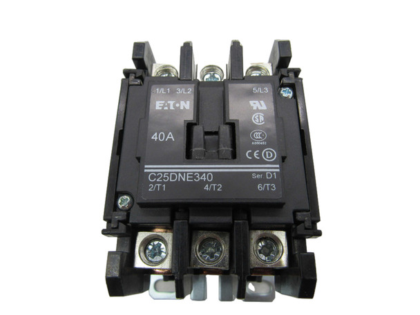 Eaton C25DNE340A Definite Purpose Contactors Non-Reversing 3P 40A 120V 50/60Hz