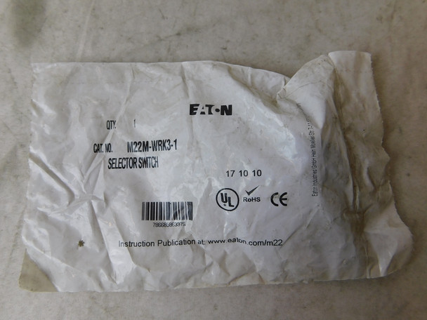 Eaton M22M-WRK3-1 Selector Switches Non-Illuminated 3 Position