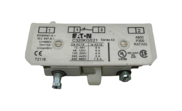 Eaton C320KGS21 Auxiliary Contact Aux. Contact 1NC EA