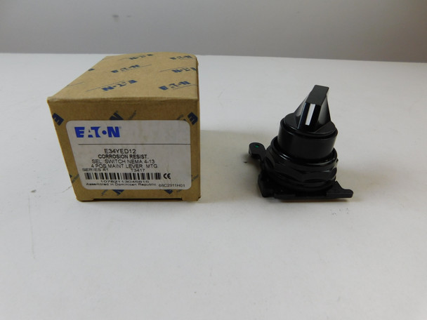 Eaton E34YED12 Selector Switches 4 Position Black