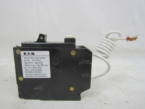 Eaton GFTCB120 Miniature Circuit Breakers (MCBs) GF 1P 20A 240V 50/60Hz 1Ph EA