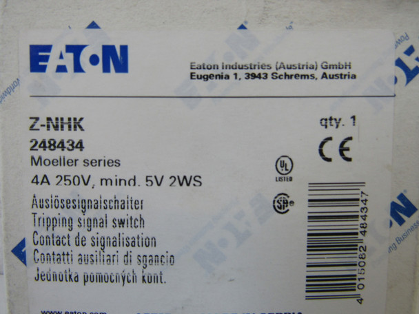 Eaton Z-NHK Auxiliary Contact FAZ 4A EA 250VAC Trip Indicating Contact