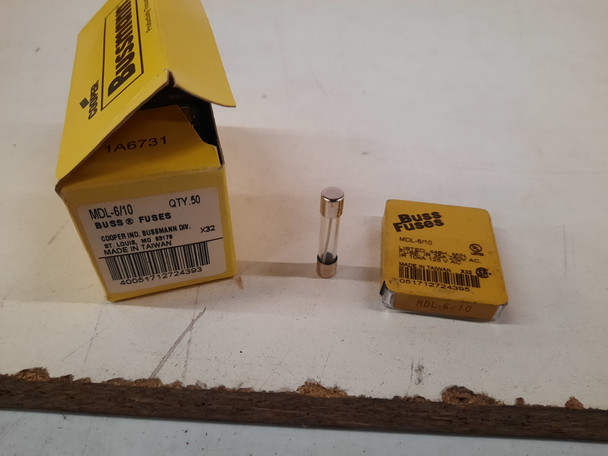 Bussmann MDL-6/10 Fuses Glass Tube 6/10A 250V 50/60Hz