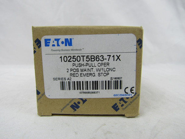 Eaton 10250T5B63-71X Pushbuttons Non-Illuminated 2 Position Red EA EMERG. STOP 1LONC