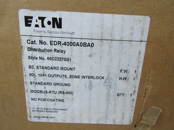 Cutler Hammer EDR-4000A0BA0 Relays Protective Type 5A 4 Digital Input/4 Output Modbus-RTU