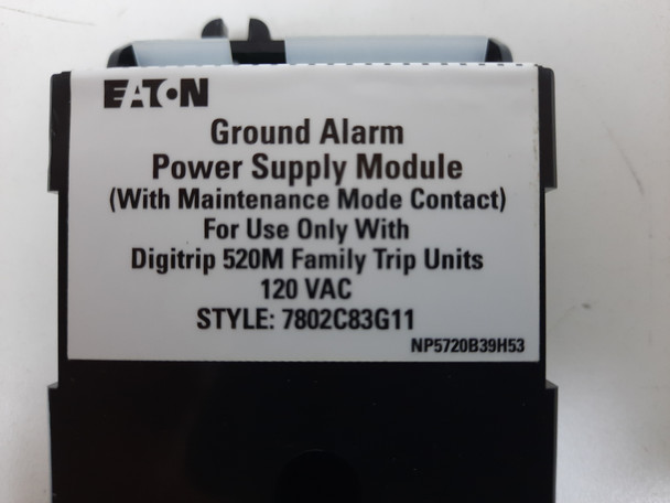 Eaton 7802C83G11 Other Power Supplies Ground Alarm/Power Supply Module 120V EA For Use w/ Digitrip 520M Eaton Magnum