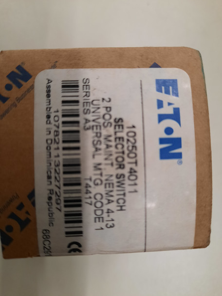 Eaton 10250T4011 Selector Switches Operator Only 2 Position EA NEMA 3/3R/4/4X/12/13 Maintained Watertight/Oiltight