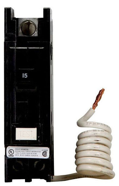 Eaton QCGFT1015 Miniature Circuit Breakers (MCBs) QCGF 1P 15A 120V 50/60Hz 1Ph EA