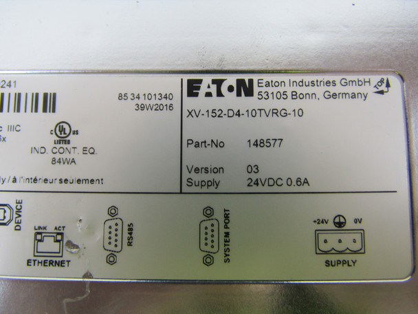 Eaton XV-152-D4-10TVRG-10 Programmable Logic Controllers (PLCs) 0.6A 24V 50/60Hz