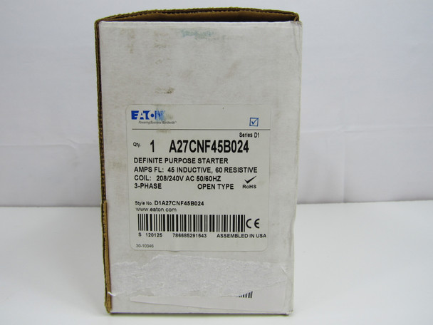 Eaton A27CNF45B024 Non-Reversing Starters 45A 240V 50/60Hz 3Ph